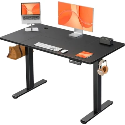 Abbildung von ErGear Elektrisch Höhenverstellbarer Schreibtisch 120x60 cm, Höhenverstellbar mit 4 Memory Funktion, Gaming Tisch Vierteilige Tischplatte