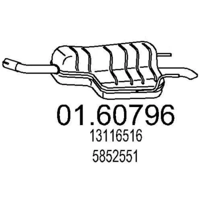 Abbildung von MTS 01.60796 Endschalldämpfer 790 OPEL: Zafira B