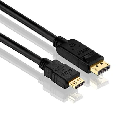 Abbildung von PureInstall PI5100 030 DisplayPort auf HDMI Kabel (DisplayPort Stecker (20pin) A (19pin)), Zertifiziert, 3m, schwarz