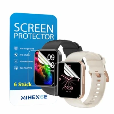 Abbildung von MIHENCE Schutzfolie Kompatibel für RUIMEN D1 1.85 Zoll Smartwatch, TPU HD Displayschutzfolie [ 6 Stück ]