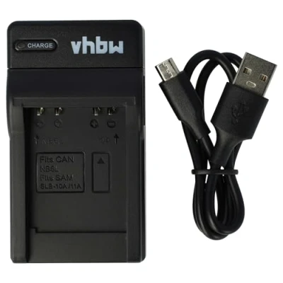 Abbildung von vhbw USB Ladegerät kompatibel mit Canon NB 6L Kamera Camcorder/Akku Ladeschale, Ladeanzeige, 4,2 V