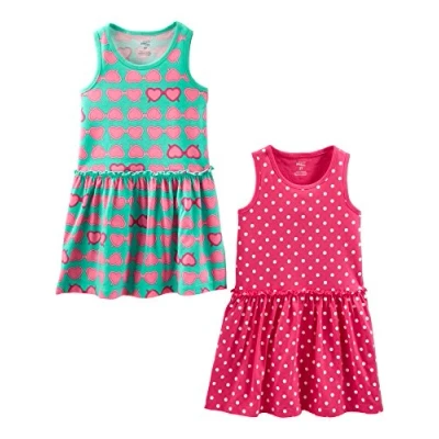 Abbildung von Simple Joys by Carter&#039;s Baby Mädchen Short Sleeve and Sleeveless Dress Sets, Pack of 2 Lässiges Kleid, Herzen/Punkte, Jahre (2er Pack)