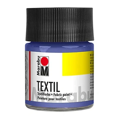 Abbildung von Marabu 17160005035 Textil Stoffmalfarbe für helle Stoffe, Flieder 50 ml, Druckfarbe auf Wasserbasis, waschbeständig bis 60C, Fixierung durch Bügeln o. Backofen