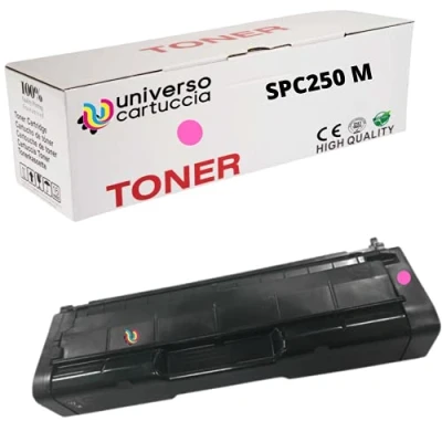 Abbildung von Universocartuccia® Toner kompatibel zu Ricoh SP C250, C250DN, C250SF, C250SFw, C252, C252DN, C252SF, C252SFw SPC250 Magenta