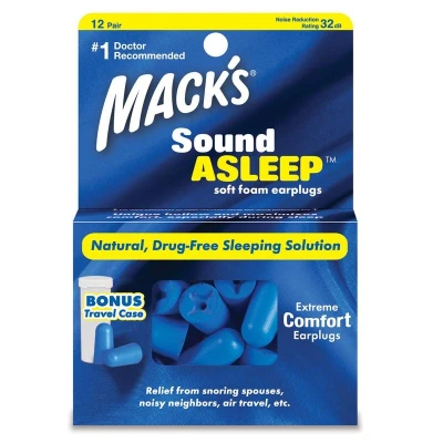 Abbildung von MACK&#039;S SoundAsleep Ohrstöpsel aus weichem Schaumstoff, 12 Paar