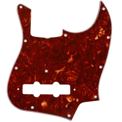 Abbildung von Musiclily Pro 11 Löcher J Bass Pickguard Style Bässe Schlagbrett für MIJ Fender Japan 4 Saiter Jazz Bass,4 lagig Vintage Tortoise
