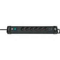 Abbildung von Brennenstuhl Steckdosenleiste &quot;Premium Line&quot;, 6 fach, (Kabellänge 3 m), mit Schalter, Aufhänge Vorrichtung, 2 fach USB