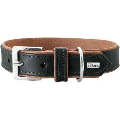 Abbildung von HUNTER Halsband Porto XS (30), schwarz/cognac 30