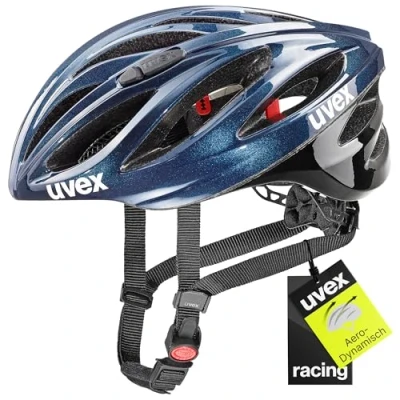 Abbildung von uvex boss race sicherer Performance Helm für Damen und Herren individuelle Größenanpassung optimierte Belüftung, deep space black
