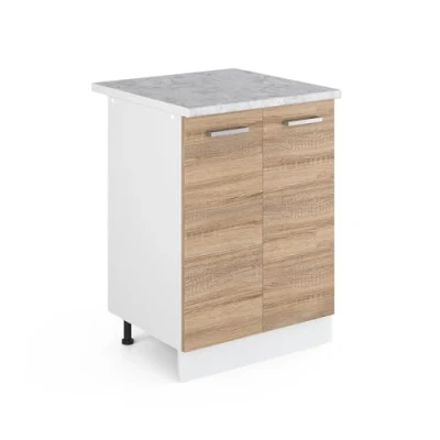 Abbildung von Vicco Unterschrank R Line, Sonoma/Weiß, 60 cm, AP Marmor