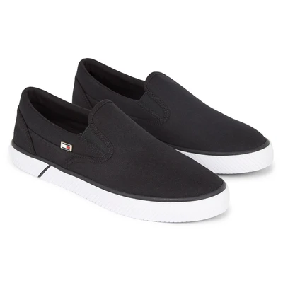 Abbildung von Tommy Hilfiger Enamel FLAG Slipper, Damen, Größe: 35, Black Baumwolle