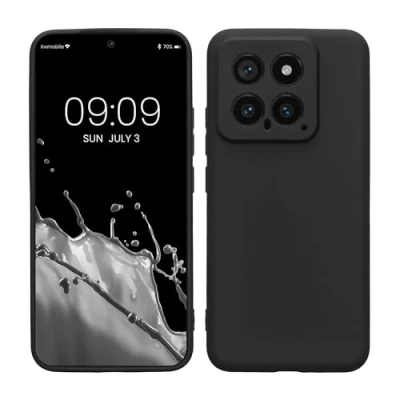 Abbildung von kwmobile Handyhülle kompatibel mit Xiaomi 14 5G Hülle Handy Case aus weichem Silikon in Schwarz matt