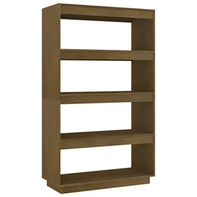 Abbildung von vidaXL Massivholz Kiefer Bücherregal Raumteiler Standregal Aktenregal Wandregal Regal Raumtrenner Bücherschrank Holzregal Honigbraun 80x35x135cm