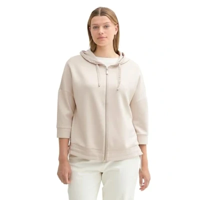 Abbildung von TOM Tailor Sweatjacke, Damen, Größe: 52, Dusty beige