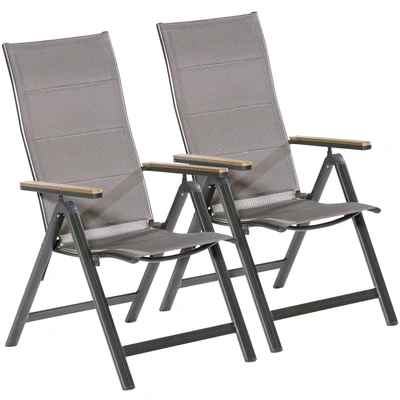 Abbildung von MERXX Gartenstuhl &quot;Trivero&quot;, (Set), 2 St., 2er Set, Alu/Textil, klappbar, braun