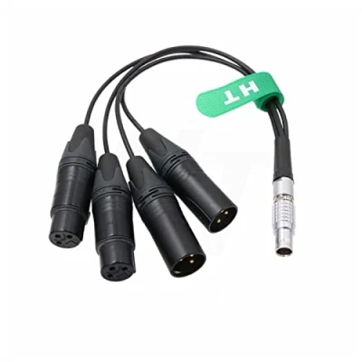 Abbildung von HangTon Breakout Audio Eingangskabel 10 Pin auf XLR 3 für Atomos Shogun Inferno, Ninja Flame, Monitor (Eingang S10pin)