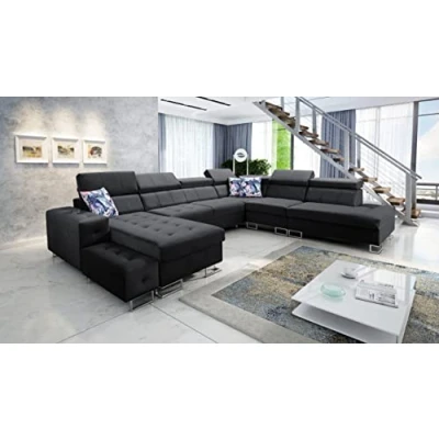 Abbildung von All4All Ecksofa Hugo X 362x293cm Schlaffunktion Bettkasten U Form Couch Eckcouch Schlafsofa Sofaeck Bett Wohnlandschaft Magic Velvet 2219 Seite Links 26
