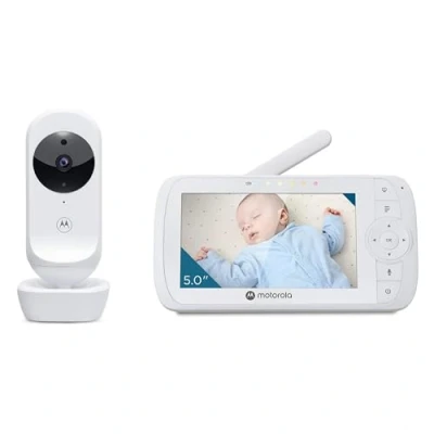 Abbildung von Motorola Nursery VM35 Video Babyphone Weiß 5 Zoll Elterneinheit Infrarot Digitaler Zoom Talk Back Funktion, 1 Stück (1er Pack)