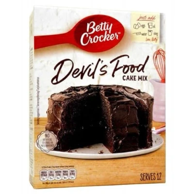 Abbildung von Betty Crocker Devil’s Food Cake Mix Kuchenbackmischung für Schokoladenkuchen 425g importiert von Shestore24