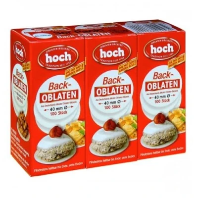 Abbildung von Hoch runde Back Oblaten 40 mm 23 g pro Packung 3er Pack Vegan Esspapier zum Backen von Makronen &amp; Lebkuchen