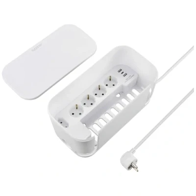 Abbildung von Sygonix Kabelbox WS mit 5fach Steckdosenleiste Steckdosenleiste, erhöhter Berührungsschutz, USB, USB C®