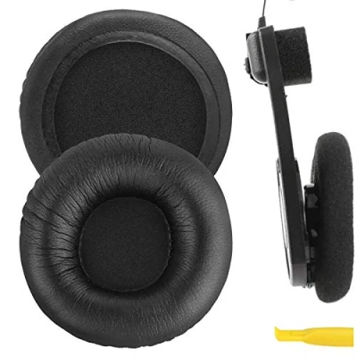 Abbildung von GEEKRIA QuickFit Ersatz Ohrpolster aus Protein Leder für KOSS Porta Pro PP, KSC35, KSC75, KSC55, KSC50, KSC 10, KTX PRO1, KTX8, PTX6 Kopfhörer, Headset Ohrpolster, Reparaturteile (schwarz)