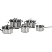 Abbildung von WMF Topf Set &quot;Provence Plus&quot;, Cromargan Edelstahl Rostfrei 18/10, (Set, 9 tlg., Bratentopf Ø 20 cm, Fleischtopf 16/20/24 Stielkasserolle 16 cm), Induktion, Glasdeckel
