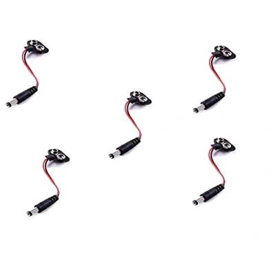 Abbildung von HeyNana 5 Pack 9V Batterieknopf Stecker Kabel 2.1x5.5mm DC Netzstecker Batteriehalter Clip