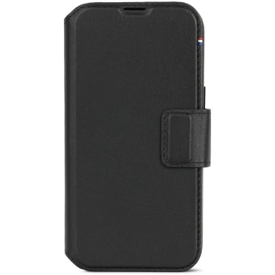Abbildung von Apple iPhone 15 Hülle Echtleder Decoded Klapphülle/2 in 1 Case Handyhülle Schwarz