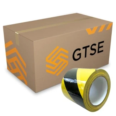 Abbildung von GTSE Markierungsklebeband 100 mm x 33 m 5 Rollen Selbstklebendes Absperrband Gestreiftes Warnband zur Boden und Sicherheitsmarkierung, Flatterband Gelb/Schwarz