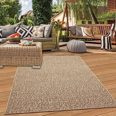 Abbildung von Teppich Traum Outdoor außen wetterfest Sisal Optik Garten Dachterrasse Balkon 160x230 cm