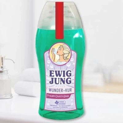 Abbildung von Spaß Duschbad Duschgel Shampoo Ewig Jung Wunder Kur Geschenk für Frauen Geburtstagsgeschenk Spaßmedizin Humorapotheke Scherzartikel