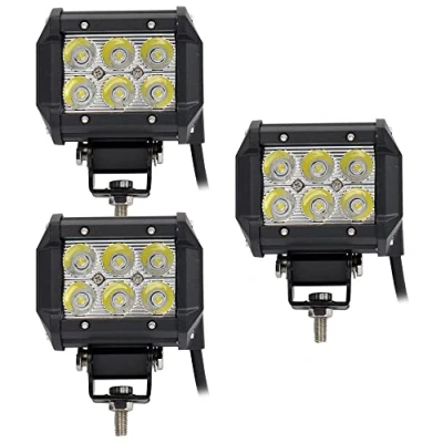Abbildung von 3X 18W Led Arbeitsscheinwerfer Offroad Lampe IP67 1560LM Flood Scheinwerfer Arbeitslicht Light Bar 12V 24V Zusatzscheinwerfer Rückfahrscheinwerfer