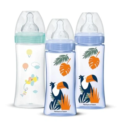 Abbildung von DODIE 3 Fläschchen, 330 ml, für Jungen, rund, Anti Colic