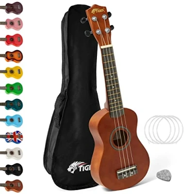 Abbildung von Tiger UKE12 NT Sopran Ukelele mit Tasche Natürlich