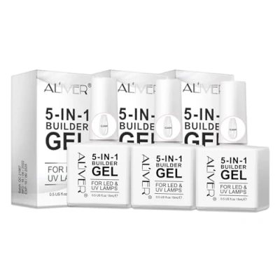 Abbildung von ALIVER Gel Nagellack Nagelaufbau 5 in 1 Stärkendes Builder Nail UV LED 3 Farben