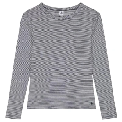 Abbildung von Petit Bateau A0BLK Langärmeliges T Shirt Damen Smoking/Marshmallow M
