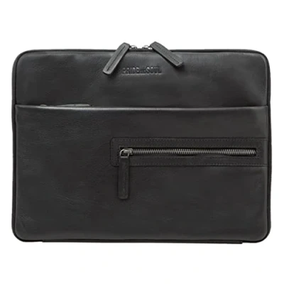 Abbildung von Pride and Soul 47533 Schreibmappe TERRA mit Tabletfach, Businessmappe aus Leder, Dokumentenmappe, Mappe Notizblock, Organizer für Büro und Alltag, Tabletmappe ca. 25 x 34 2 cm, schwarz