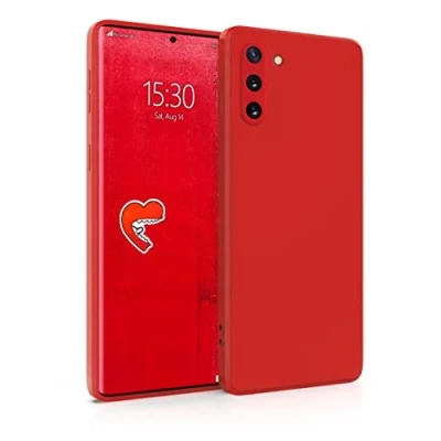 Abbildung von MyGadget Hülle für Samsung Galaxy Note 10 robuste Silikon Schutzhülle TPU Case Slim Silikonhülle Back Cover Kratzfest Handyhülle Rot