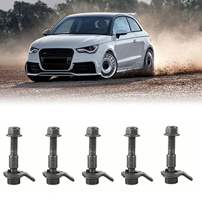 Abbildung von Nockenbolzen, Qiilu 5 stücke 12mm Fahrzeuge Stahl Vier Rad Ausrichtung Einstellbare Camber Kit Cam Bolt Armee Grün