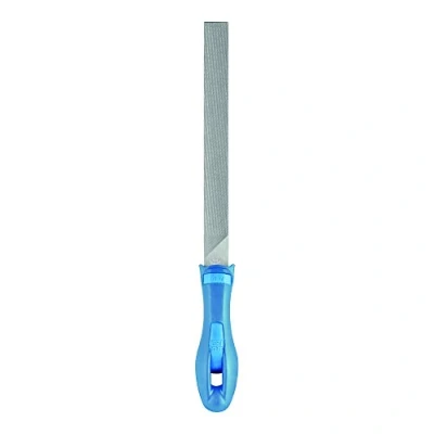 Abbildung von PFERD PLUS Feile Flachstumpf, 200mm, rechteckige Feile, Spezialhieb auf drei Seiten, inkl. Ergonomie Feilenheft, 11215206 für leichtes und kräfteschonendes Arbeiten