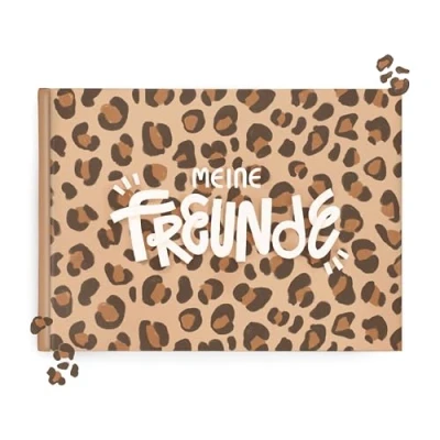 Abbildung von mintkind Freundebuch Grundschule Leo, Hardcover, 80 Seiten, DIN A5 quer, 140g Naturpapier, Seiten zum Ausmalen, Ankreuzen, Einkreisen und Schreiben