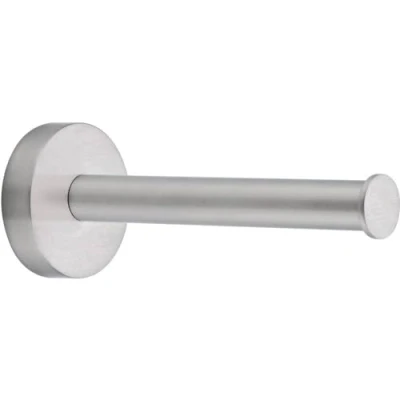 Abbildung von tesa Toilettenpapierhalter MOON Ersatzrollenhalter ohne Bohren 4,9 cm : 12,0 (Packung, 1 St., inkl. Klebelösung), selbstklebender WC Rollenhalter Edelstahl silber matt