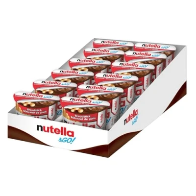 Abbildung von Nutella and Go Snackpacks, Schokoladen Haselnussaufstrich mit Brotstäbchen, perfekte Bulk Snacks für Kinder, 52 g, 12 Stück