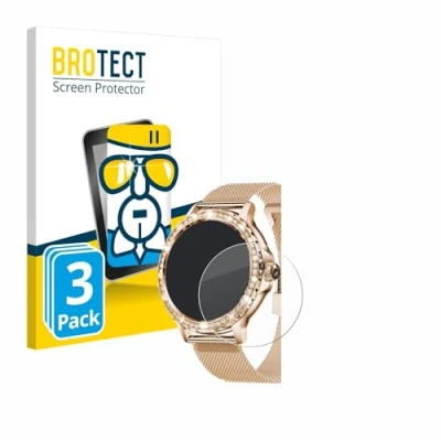 Abbildung von BROTECT Schutzglas für walkbee Smartwatch 1.3&quot; (rund) (3 Stück) Schutzfolie Panzer Folie Glas [Extrem Kratzfest 9H, Anti Fingerprint,