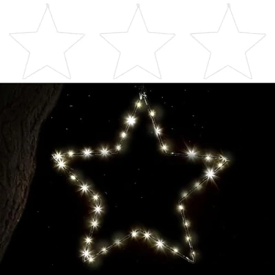 Abbildung von CEPEWA LED Dekoobjekt Stern 3er Set weiß 20 LEDs Ø20cm Eisen Kunststoff Leuchtstern