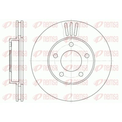 Abbildung von REMSA 61020.10 Bremsscheibe Vorderachse 278, 278 24 5 Belüftet FORD: Maverick SUV, MAZDA: Tribute Station Wagon, PEUGEOT: 206 Limousine