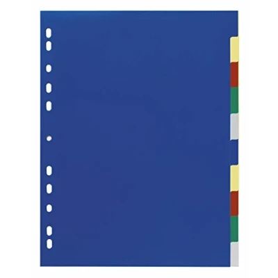 Abbildung von Durable Ordnerregister blankoaus PP, 2x 5 farbig, A4 überbreit, 230 x 297 mm, 10 Blatt, 20er Packung, 674727