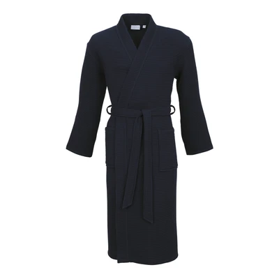 Abbildung von Carl Ross Unisex Bademantel 25100, Langform, Baumwolle, Kimono Kragen, Gürtel, Waffelpique