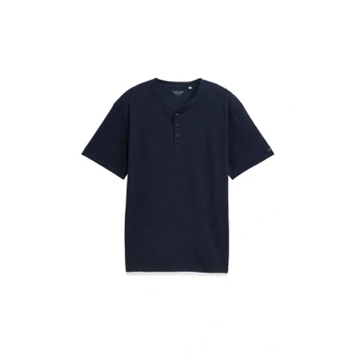 Abbildung von TOM Tailor Henley Tshirt basic, Herren, Größe: Large, Sky captain blue